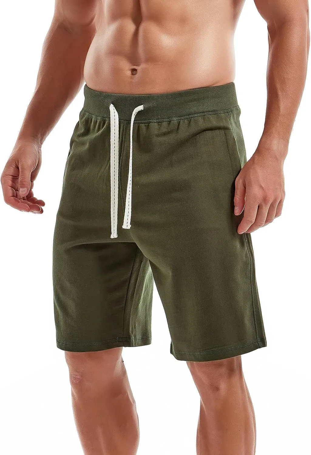 AMY COULEE Men's Casual Classic Shorts Athletic Cotton Sweat Shorts with Drawstring