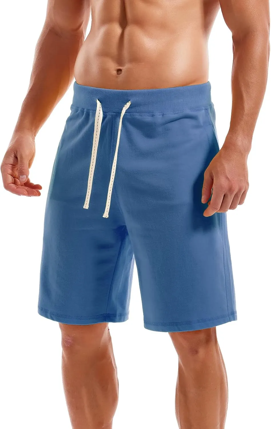 AMY COULEE Men's Casual Classic Shorts Athletic Cotton Sweat Shorts with Drawstring