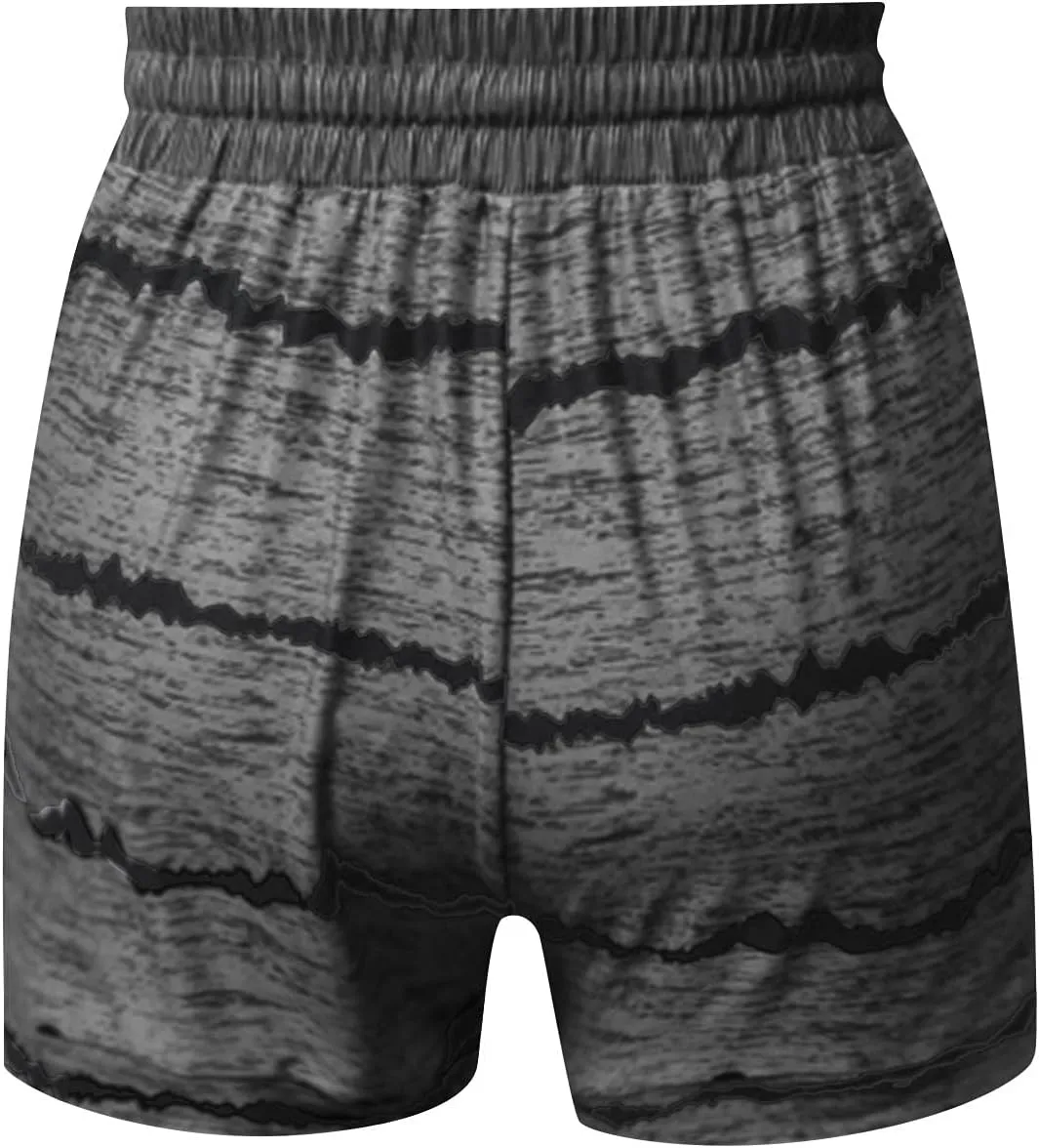 Bermuda Shorts for Women Drawstring Elastic High Waist Sport American Flag Star Printed Butt Lifting up Sweatpant