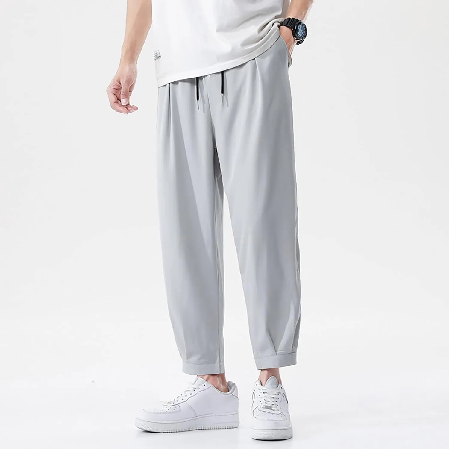 Big and Tall Sweatpants for Men Casual Silver Bottoms Hip Hop Fluorescent Dance Party Festival Night Sport Trousers
