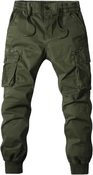 Cargo Pants for Men Big and Tall, Pants Men's Sweatpants with Pockets Solid Fleece Heavyweight Long Overalls Casual