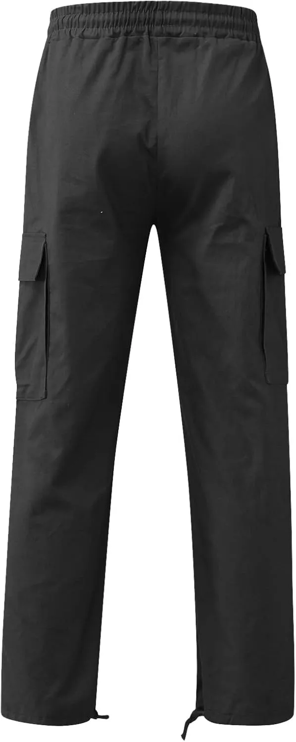 Cargo Pants for Men Joggers Sweatpants Relaxed Fit Work Pants with Multi Pockets Straight Leg Cargo Sweat Pants