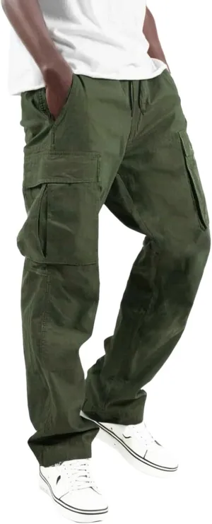 Cargo Pants for Men Joggers Sweatpants Relaxed Fit Work Pants with Multi Pockets Straight Leg Cargo Sweat Pants