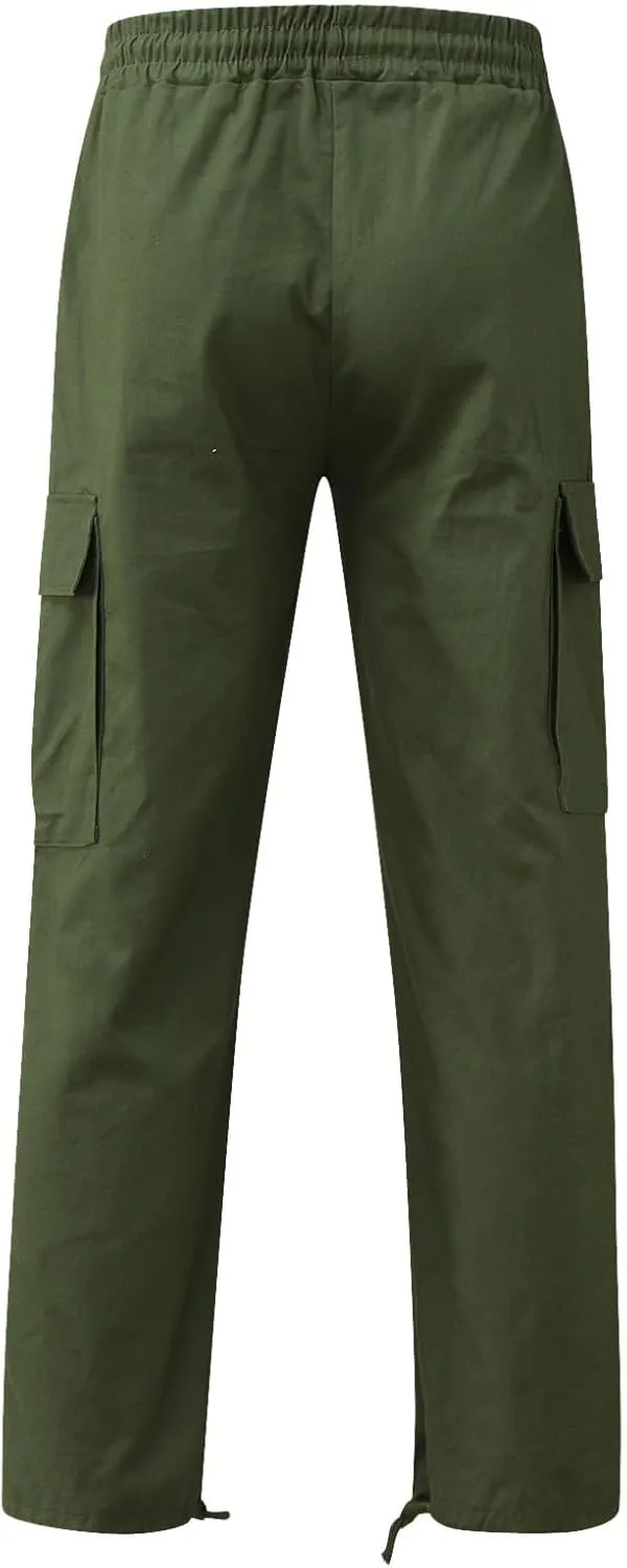 Cargo Pants for Men Joggers Sweatpants Relaxed Fit Work Pants with Multi Pockets Straight Leg Cargo Sweat Pants