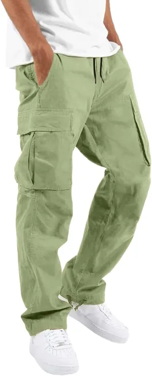 Cargo Pants for Men Joggers Sweatpants Relaxed Fit Work Pants with Multi Pockets Straight Leg Cargo Sweat Pants