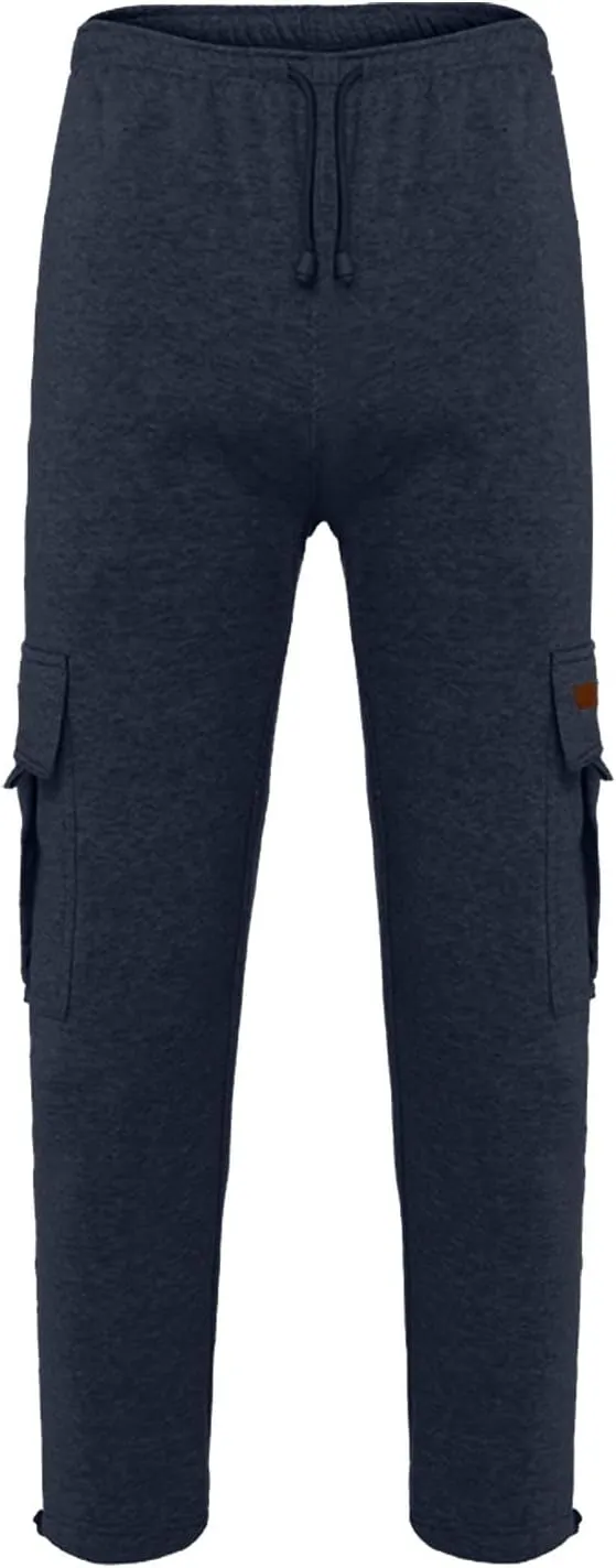 Cargo Pants For Men Mens Casual Heavyweight Cargo Fleece Sweatpants Stretch Elastic Sports Jogger Trousers Pants