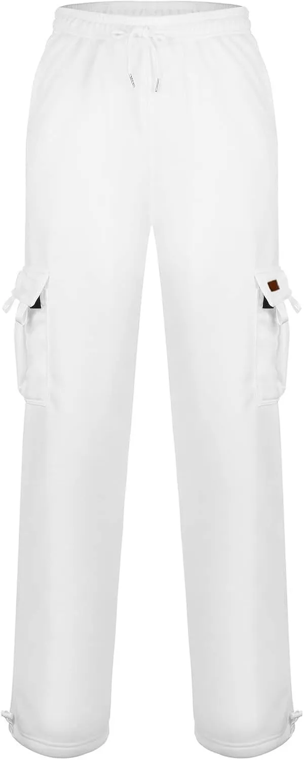 Cargo Pants For Men Mens Heavyweight Cargo Fleece Sweatpants Casual Stretch Elastic Sports Jogger Trousers Pants