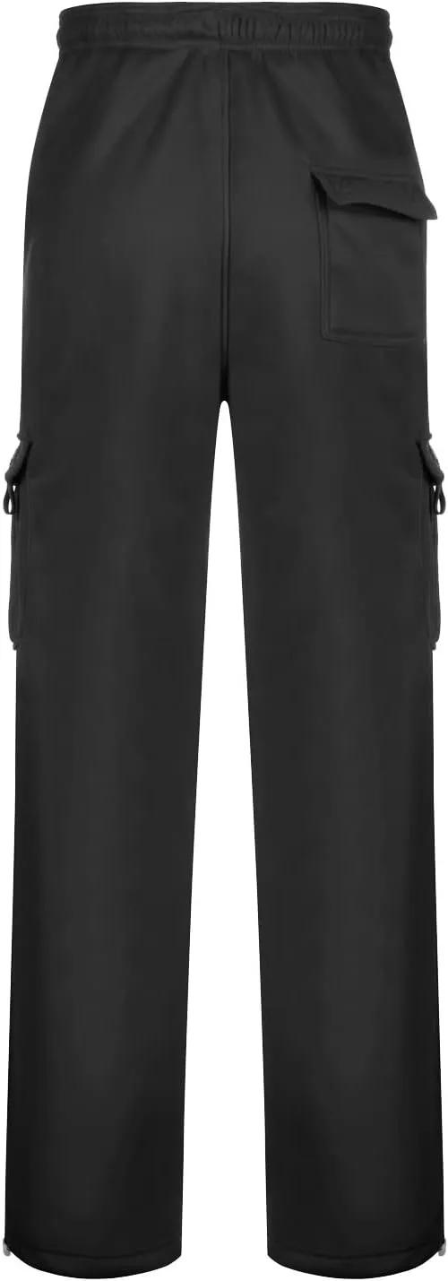 Cargo Pants For Men Mens Heavyweight Cargo Fleece Sweatpants Casual Stretch Elastic Sports Jogger Trousers Pants