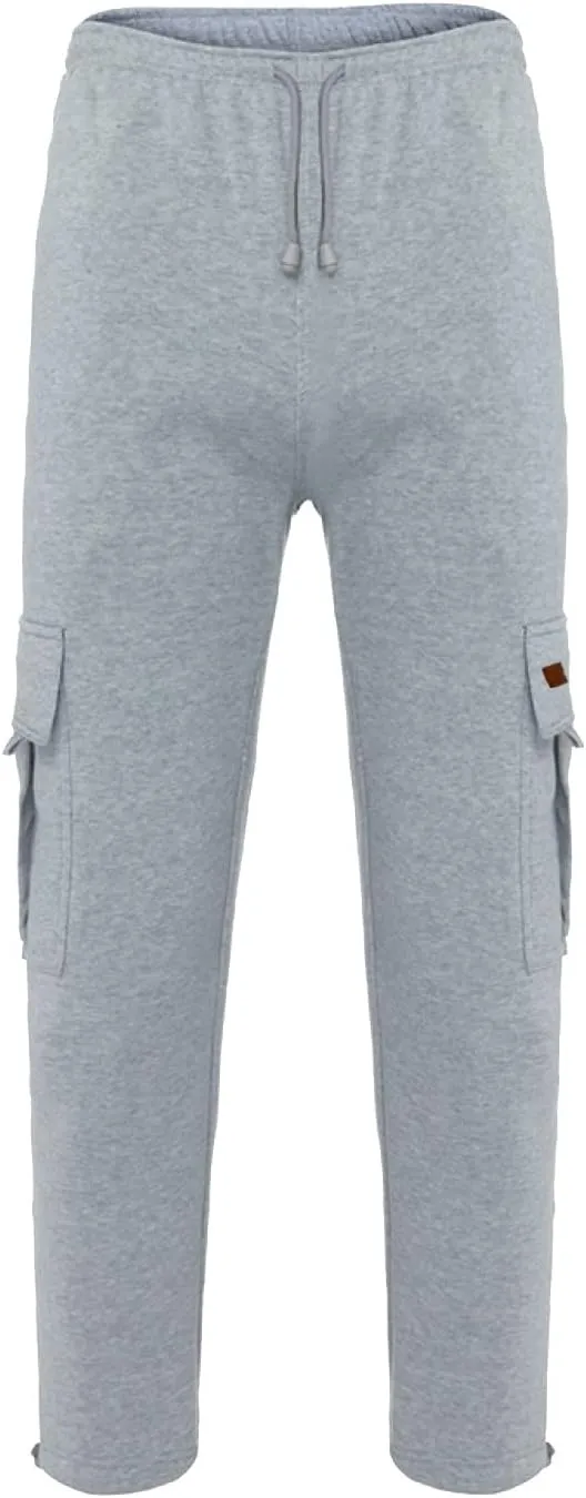 Cargo Pants For Men Mens Heavyweight Cargo Fleece Sweatpants Casual Stretch Elastic Sports Jogger Trousers Pants
