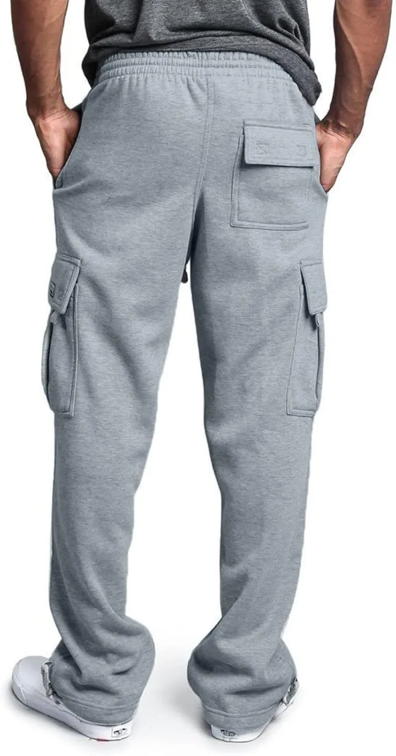 Cargo Pants For Men Men's Heavyweight Cargo Fleece Sweatpants Fashion Stretch Elastic Sports Jogger Trousers Pants