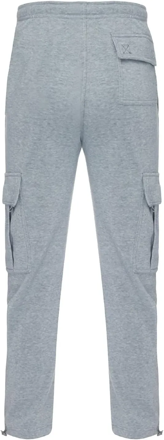 Cargo Pants For Men Men's Heavyweight Cargo Fleece Sweatpants Fashion Stretch Elastic Sports Jogger Trousers Pants