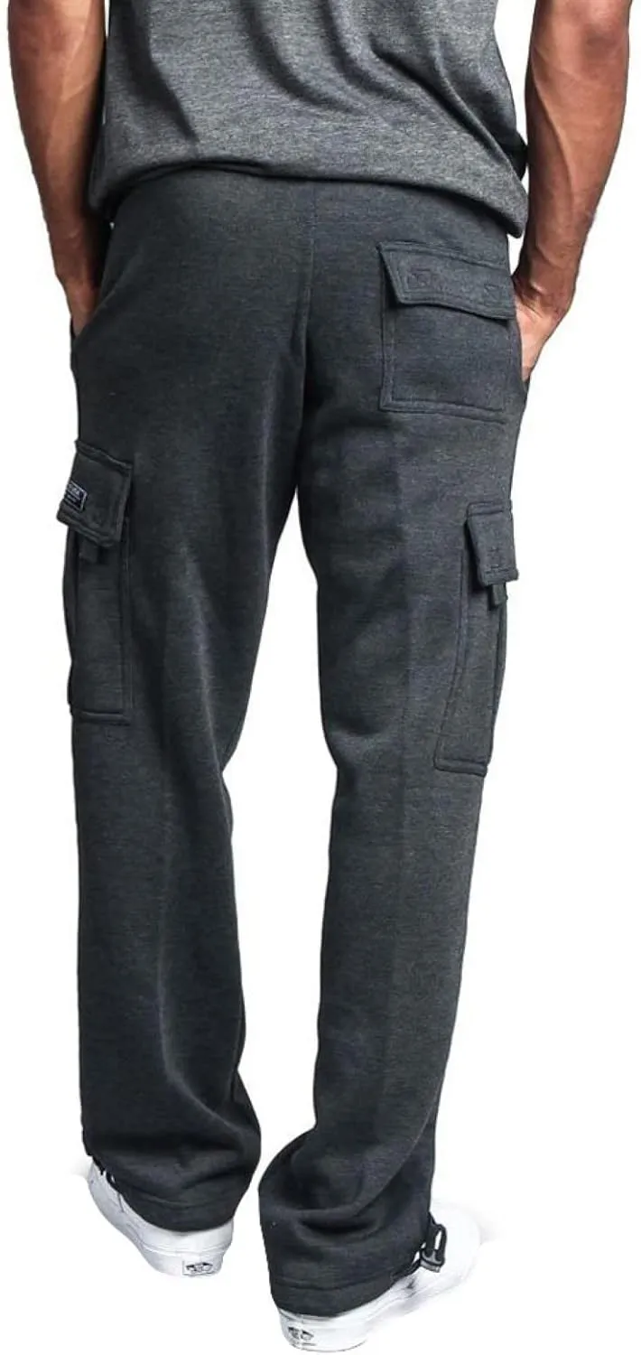 Cargo Pants For Men Men's Heavyweight Cargo Fleece Sweatpants Fashion Stretch Elastic Sports Jogger Trousers Pants