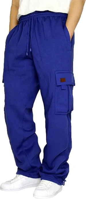 Cargo Pants For Men Mens Heavyweight Cargo Fleece Sweatpants Trendy Stretch Elastic Sports Jogger Trousers Pants