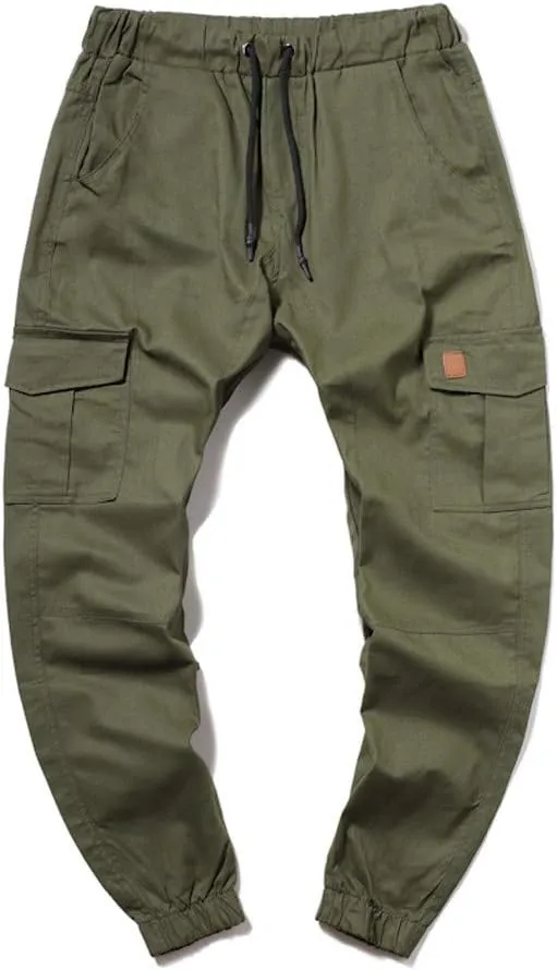 Cargo Pants for Men Relaxed Fit Cargo Sweatpants Stretch Elastic Waist Athletic Workout Jogger Pants Drawstring Sport