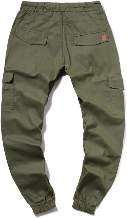 Cargo Pants for Men Relaxed Fit Cargo Sweatpants Stretch Elastic Waist Athletic Workout Jogger Pants Drawstring Sport