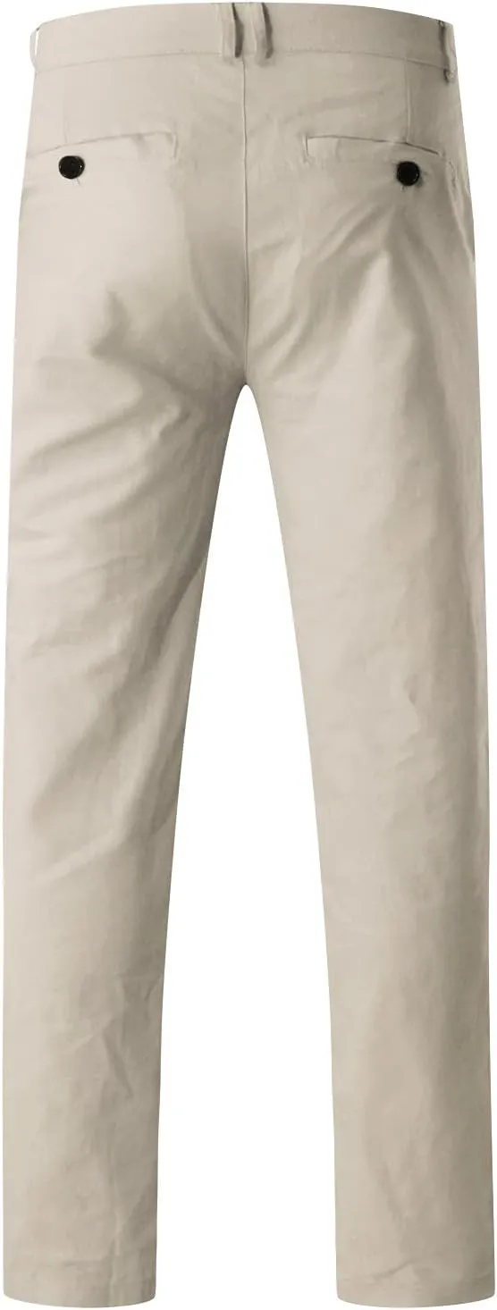 Cargo Pants for Men Relaxed Fit Casual Joggers Pants Cotton Drawstring Chino Workout Sweatpants Casual Long Trousers