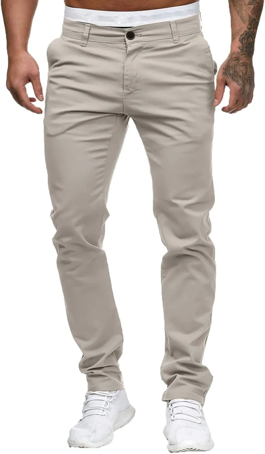 Cargo Pants for Men Relaxed Fit Casual Joggers Pants Cotton Drawstring Chino Workout Sweatpants Casual Long Trousers