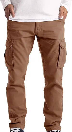 Cargo Pants for Men Relaxed Fit Golf Track Pant 2023 Men's Heavyweight Cargo Fleece Sweatpants Stretch Elastic Waist