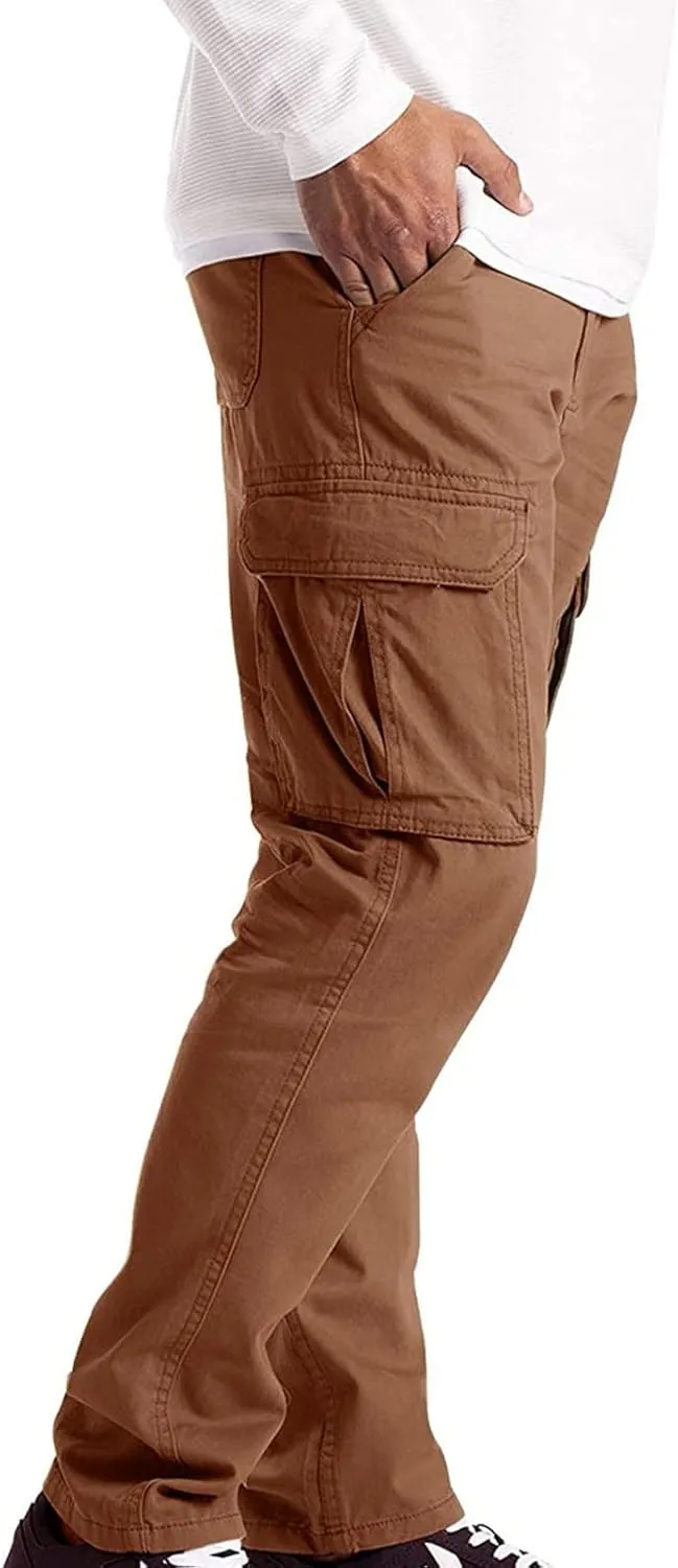 Cargo Pants for Men Relaxed Fit Golf Track Pant 2023 Men's Heavyweight Cargo Fleece Sweatpants Stretch Elastic Waist