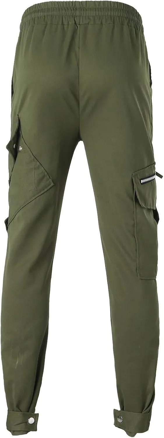 Cargo Pants for Men Relaxed Fit Joggers Men's Heavyweight Cargo Fleece Sweatpants Stretch Elastic Waist Hiking Pants