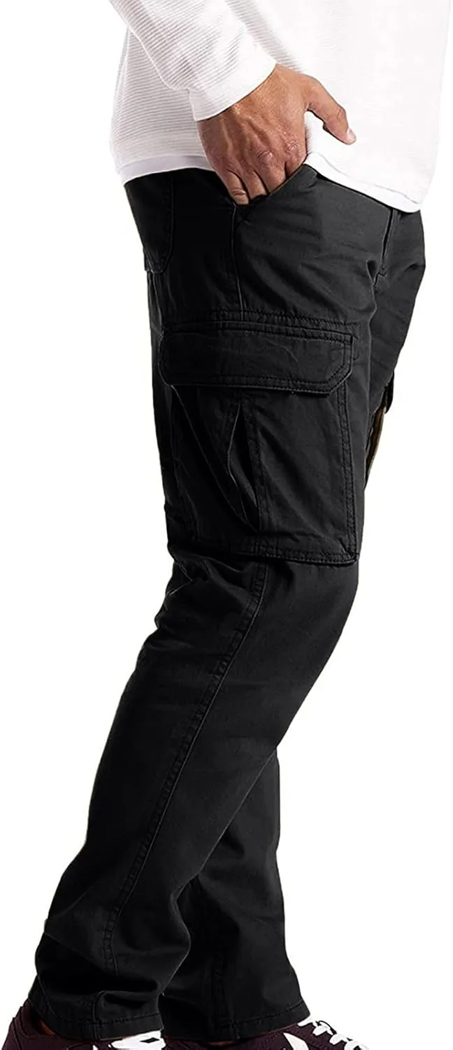 Cargo Pants for Men Relaxed Fit Mens Cargo Pants Tapered Gym Running Workout Pants Letter Print Fleece Casual Joggers