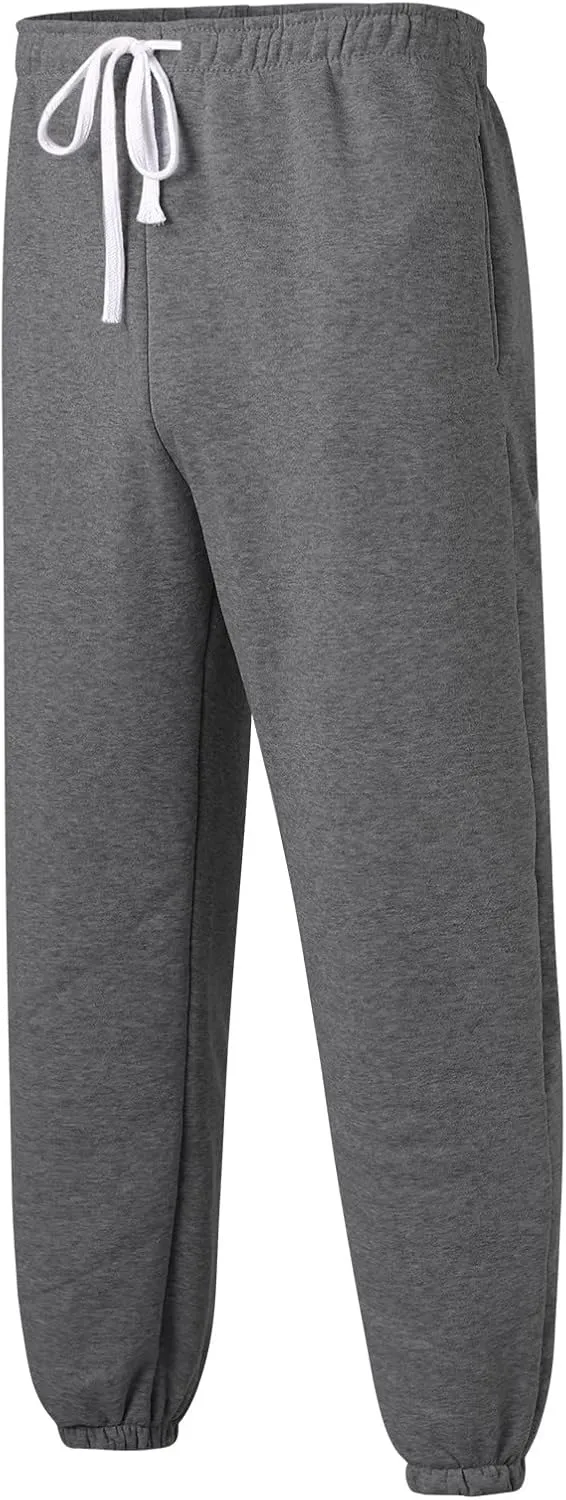 Cargo Pants for Men Relaxed Fit Sports Mens Premium Slim Fleece Pants Zipper Pockets Athletic Jogger Fitness Workout
