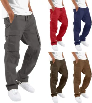 Cargo Pants for Men Relaxed Fit Straight Fit Pant Skinny Stretch Mens Multi-Pockets Men Cargo Pants Straight Fitness