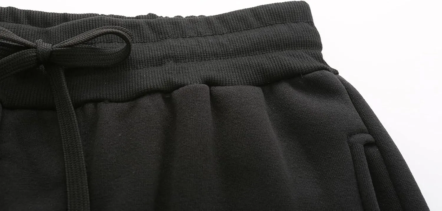 Cargo Pants for Men Relaxed Fit Stretch Elastic Waist Outdoor Pants Men's Heavyweight Fleece Cargo Sweatpants Elastic