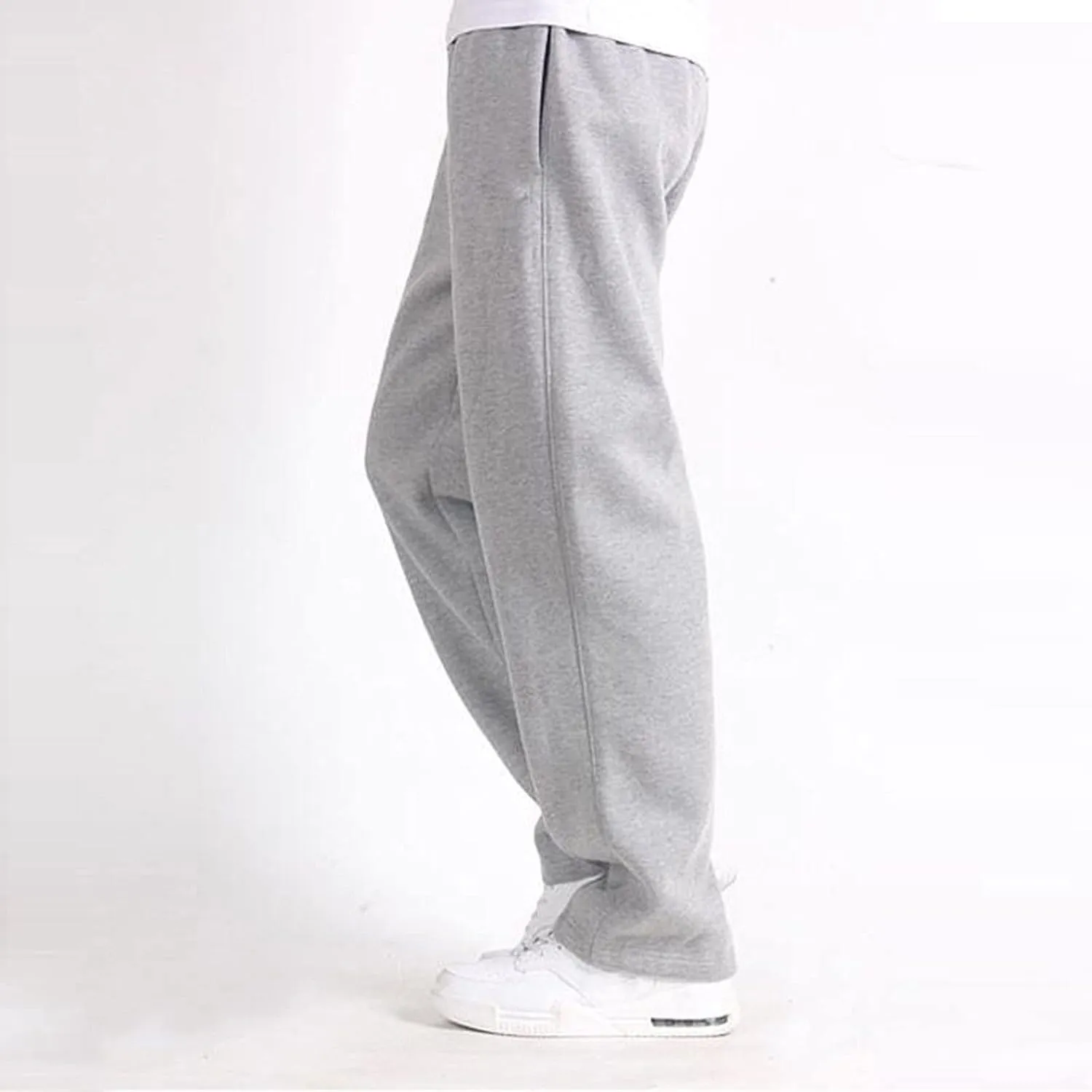 Cargo Pants for Men Relaxed Fit with Pockets Men's Cargo Sweatpants Open Bottom Straight Leg Casual Fit Baggy Jogger