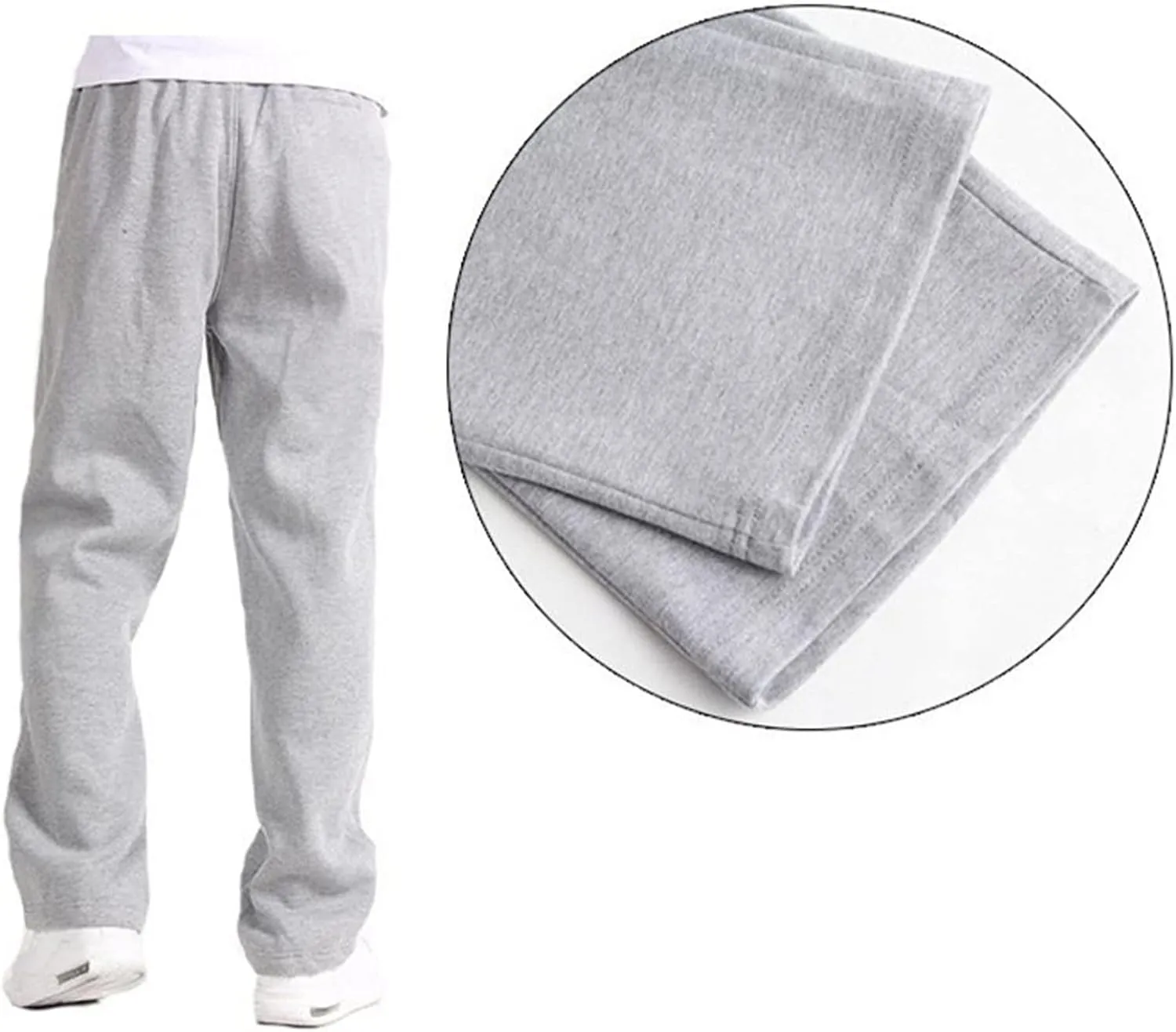 Cargo Pants for Men Relaxed Fit with Pockets Men's Cargo Sweatpants Open Bottom Straight Leg Casual Fit Baggy Jogger