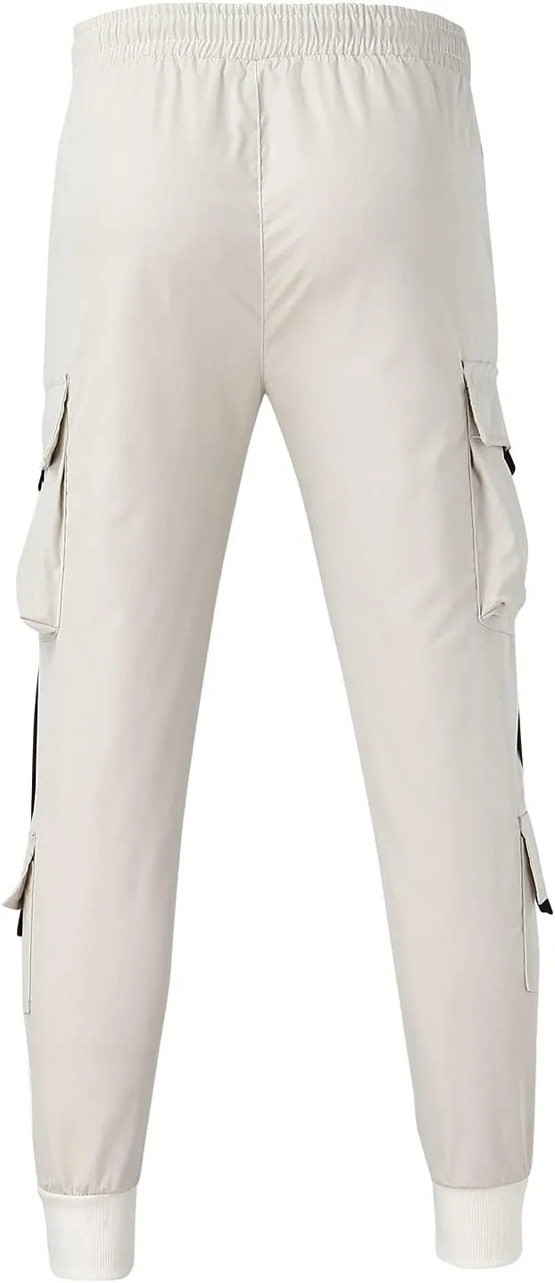 Cargo Trousers for Men Jogger Pants Fleece Sweatpants for Men Heavyweight Stretch Elastic Waist Jogger Sports Pants
