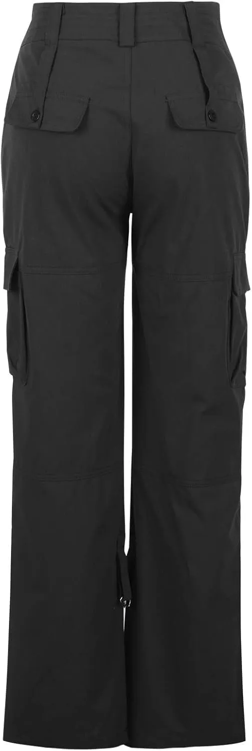 Ceboyel Women's Baggy Parachute Pants Straight Wide Leg Cargo Pants Multiple Pockets Jogger Trousers Y2K Clothing 2023