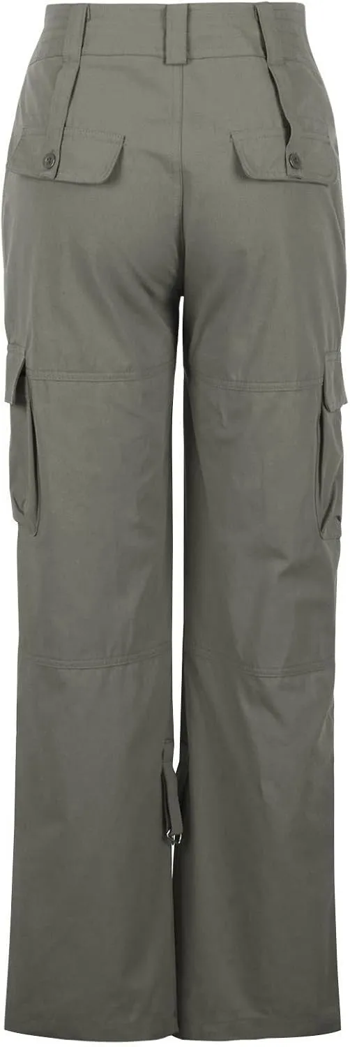 Ceboyel Women's Baggy Parachute Pants Straight Wide Leg Cargo Pants Multiple Pockets Jogger Trousers Y2K Clothing 2023