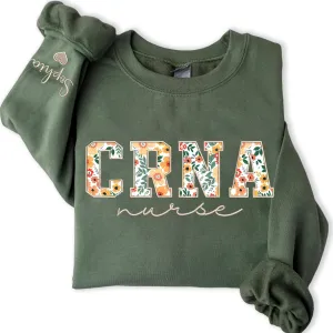Chillever - Personalized Embroidered Nurse Sweatshirt, Custom Name Nurse Gifts RN LPN APRN CNA, Gift for Nurses Day