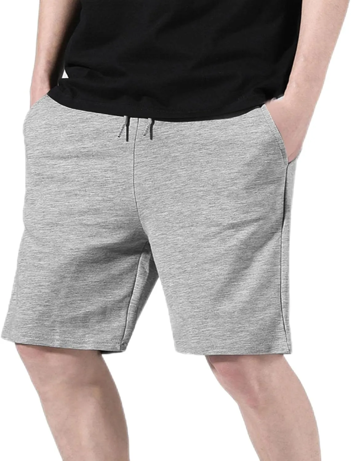 Cotton Shorts for Men Running Athletic Pants with Pockets Casual Drawstring 2025 Summer Gym Workout Lounge Clothes