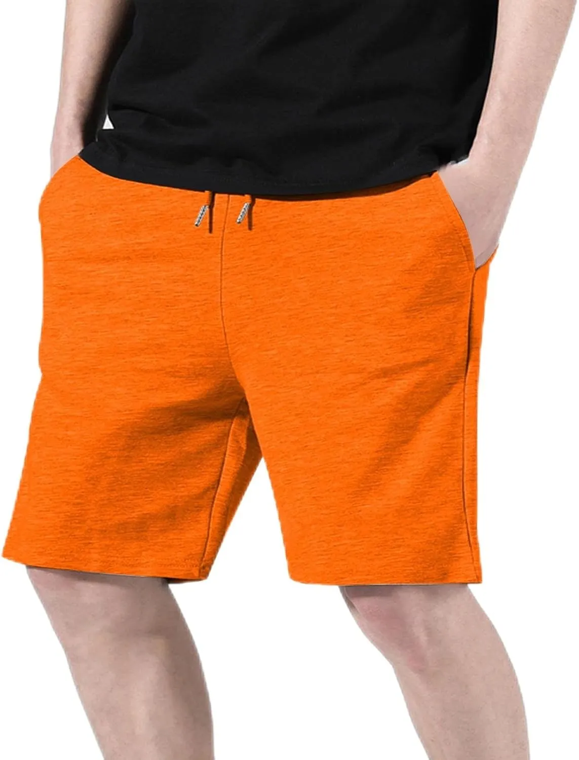 Cotton Shorts for Men Running Athletic Pants with Pockets Casual Drawstring 2025 Summer Gym Workout Lounge Clothes