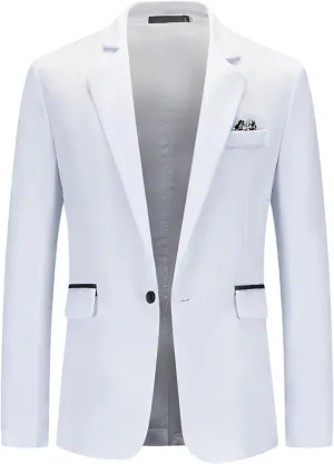 CRNTCEM Men's Casual Suit Blazer Jackets Solid Color Lightweight Slim Fit Wedding Prom Business Office Work Formal Outwear