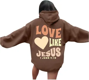 cropped hoodie zip up Graphic Hoodies Womens Oversized Pullover Fleece Sweaters Loose Comfort Sweatshirts Long Sleeve Preppy Hoodies, #01-Brown-1, Small