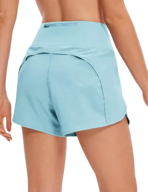 CRZ YOGA High Waisted Workout Shorts for Women - 4'' Mesh Liner Lightweight Gym Athletic Shorts Running Sport Spandex Shorts