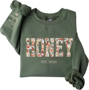 Custom Floral Applique Embroidered Grandma Sweatshirt, Personalized Sweatshirt, Mawmaw, Granny, Lala, Mammy Gifts 2