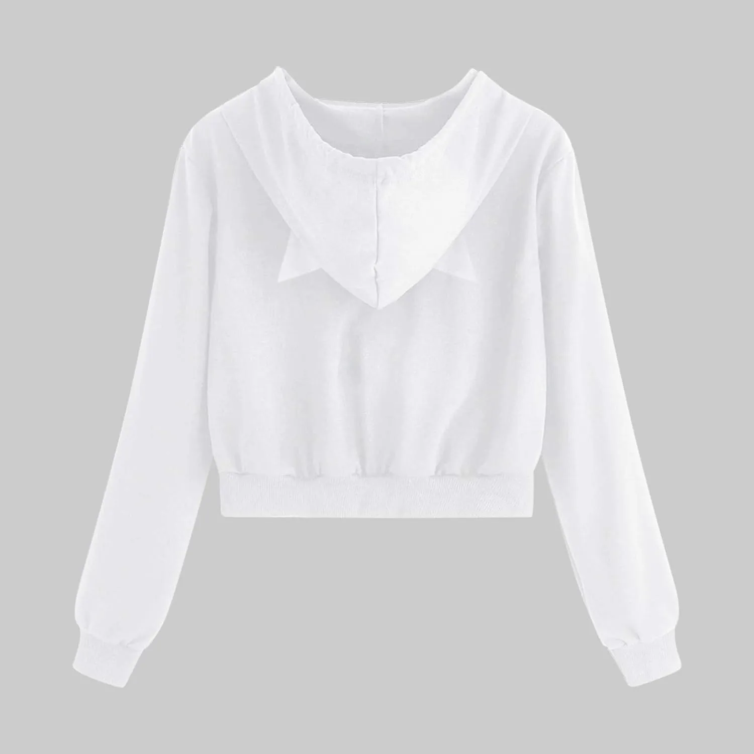 Cute Cat Ear Zip Up Hoodies for Women Teen Girls Y2K Long Sleeve Drawstring Hooded Sweatshirt Jackets with Pockets