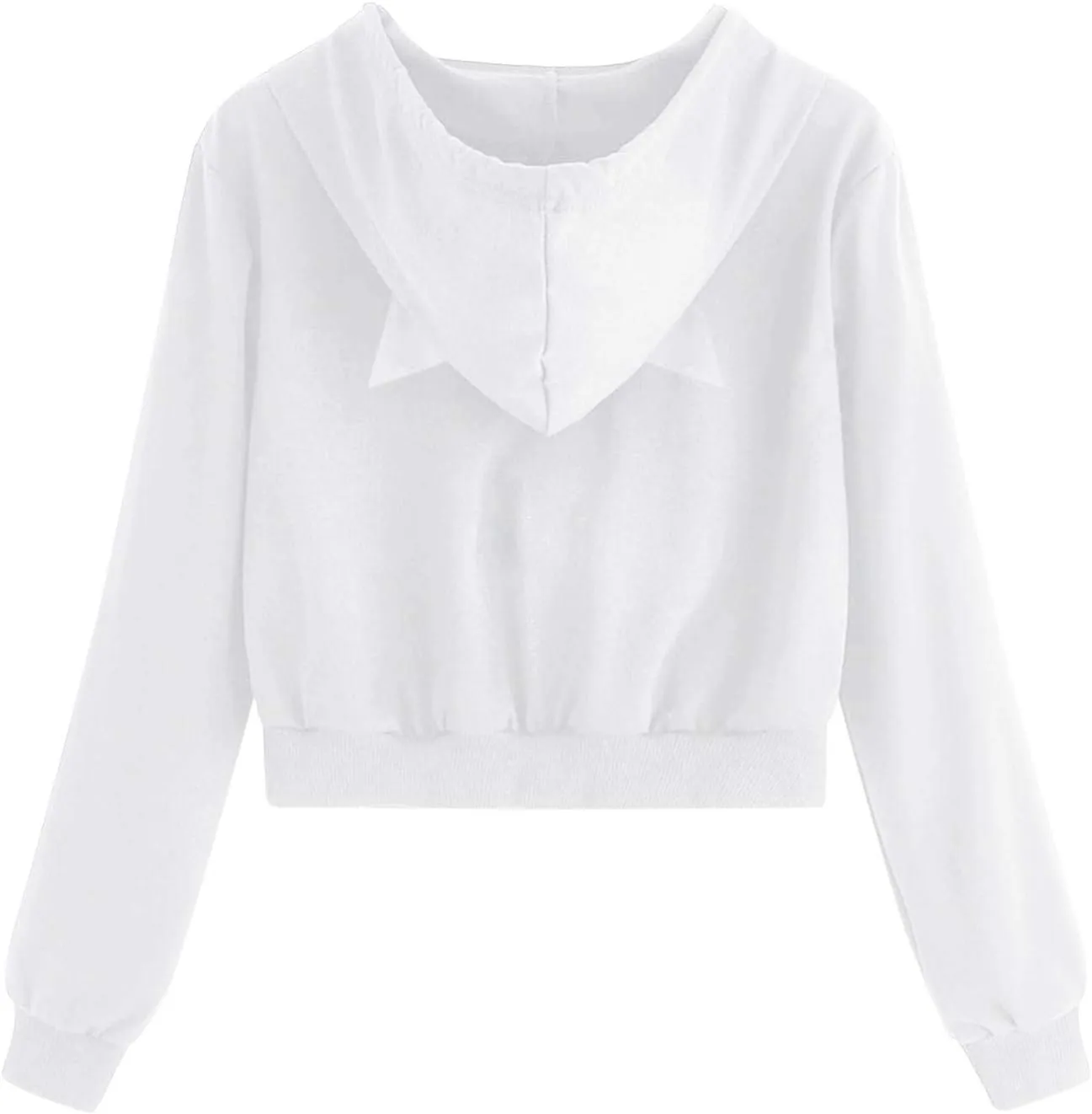 Cute Cat Ear Zip Up Hoodies for Women Teen Girls Y2K Long Sleeve Drawstring Hooded Sweatshirt Jackets with Pockets