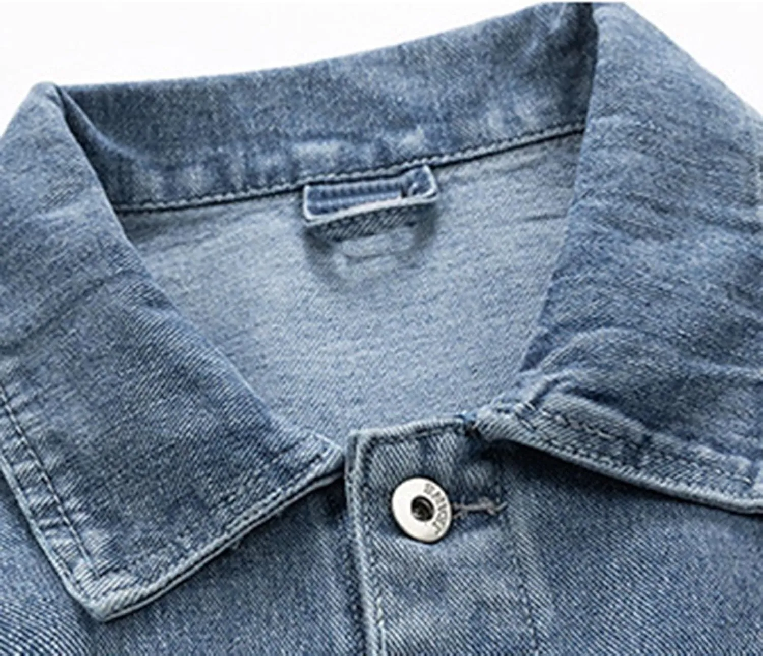 Denim Jacket for Men Jean Coat Long Sleeve Button Down Western Cowboy Cargo Trucker Jackets with Pockets