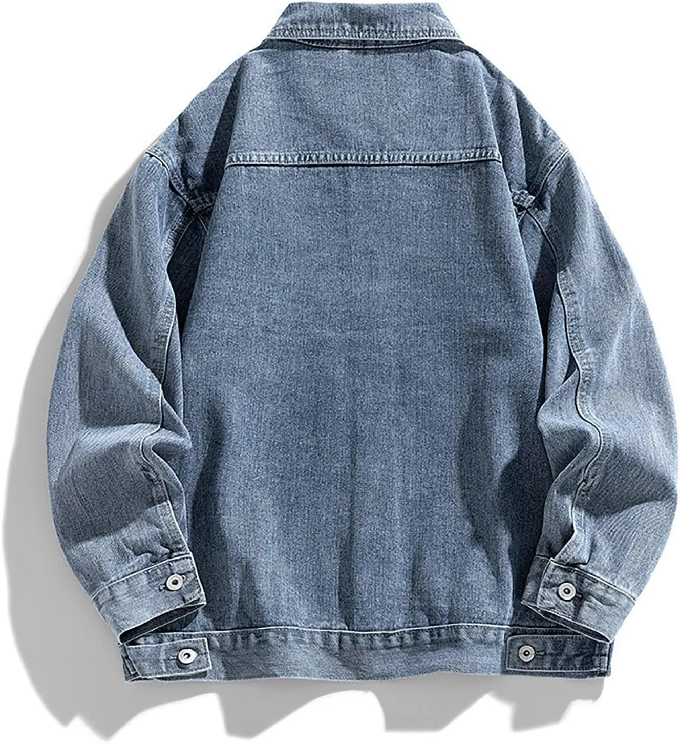 Denim Jacket for Men Jean Coat Long Sleeve Button Down Western Cowboy Cargo Trucker Jackets with Pockets