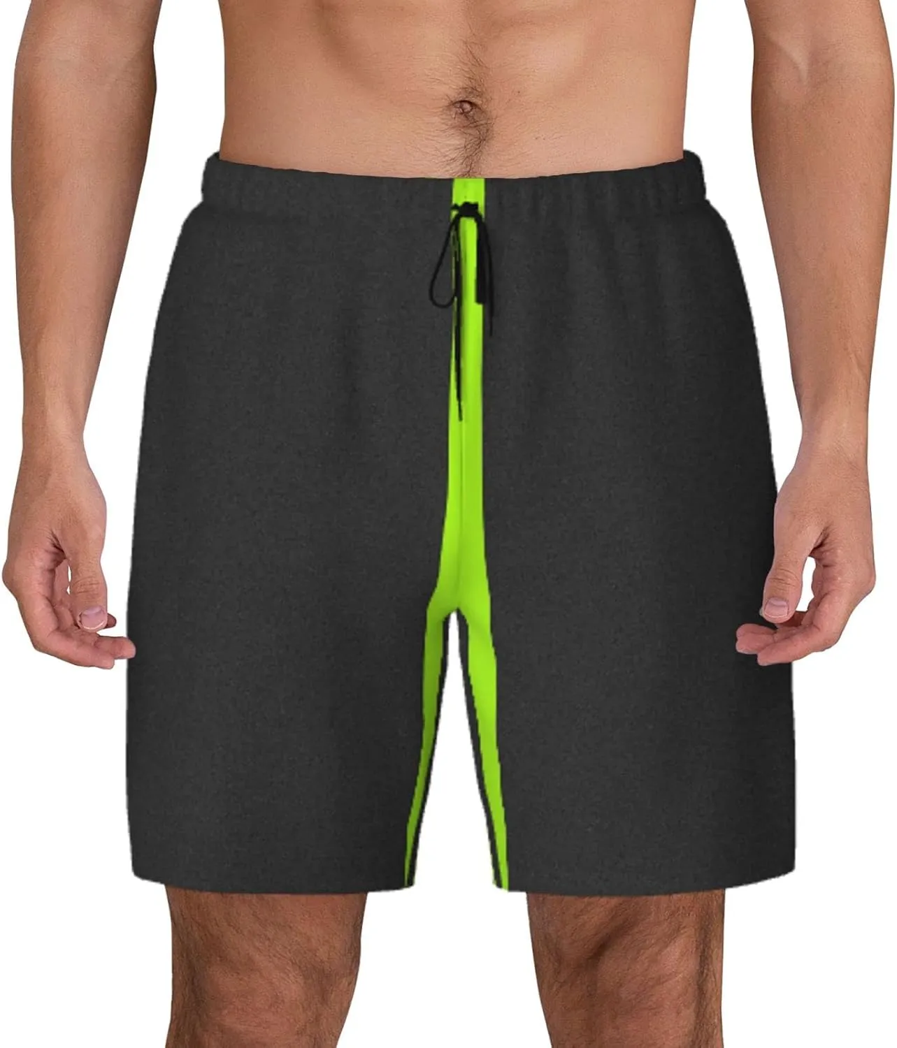 DKJlitter Men's 2 in 1 Swim Trunks, Fitness Running Shorts, Quick Dry Stretch Swim Shorts Beach Shorts for Summer