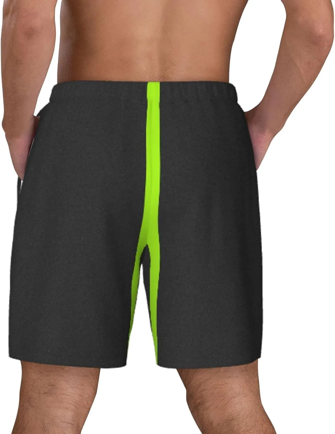 DKJlitter Men's 2 in 1 Swim Trunks, Fitness Running Shorts, Quick Dry Stretch Swim Shorts Beach Shorts for Summer