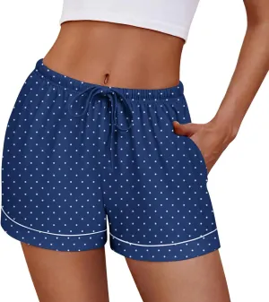Ekouaer Womens Pajama Shorts Casual Summer Sleep Shorts Cute Printed Lounge Pj Bottoms with Drawstring & Pockets