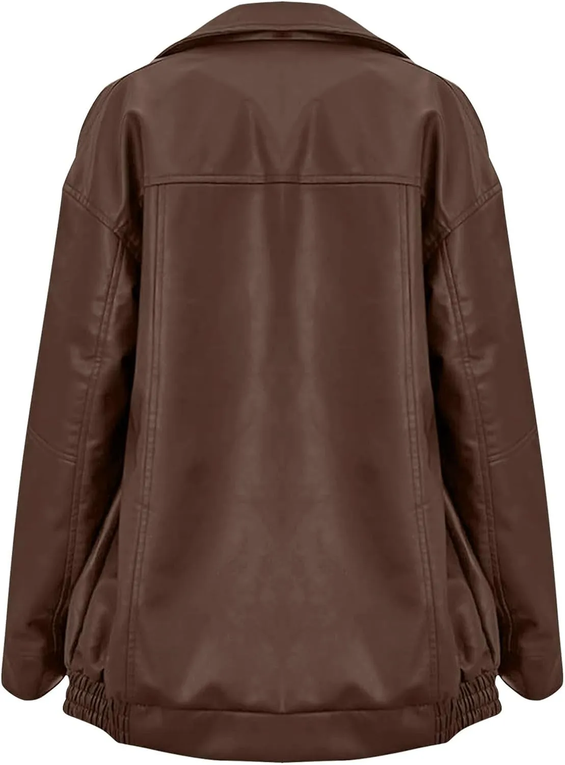 Faux Leather Jacket Women Oversized Zipper Casual Coats Trendy Motocycle Fall Jackets 2024 Trendy Clothes With Pockets