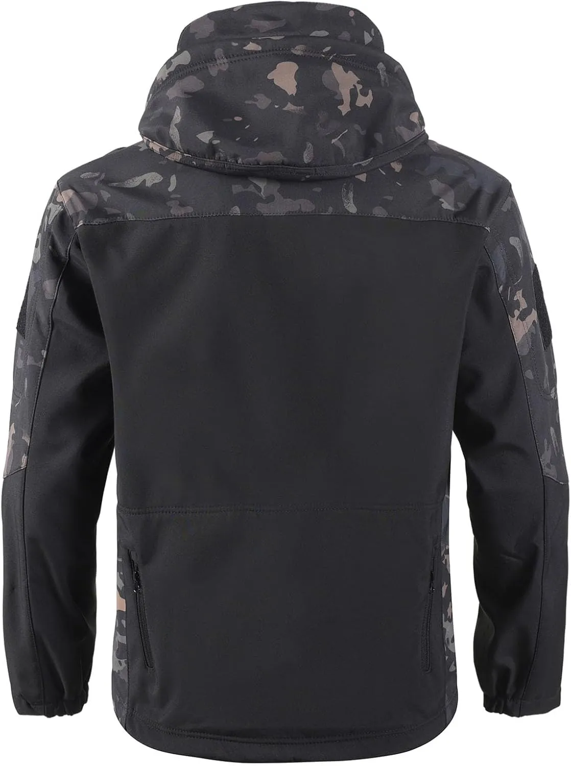 Finelylove Mens Hooded Tactical Jacket Fleece Lined Winter Coats Water Resistant Snow Ski Jacket Windbreaker with Pocket