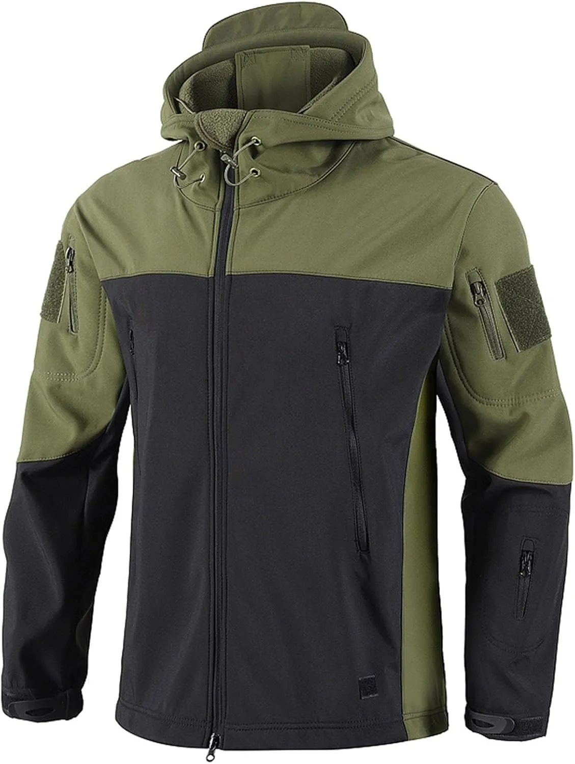 Finelylove Mens Hooded Tactical Jacket Fleece Lined Winter Coats Water Resistant Snow Ski Jacket Windbreaker with Pocket